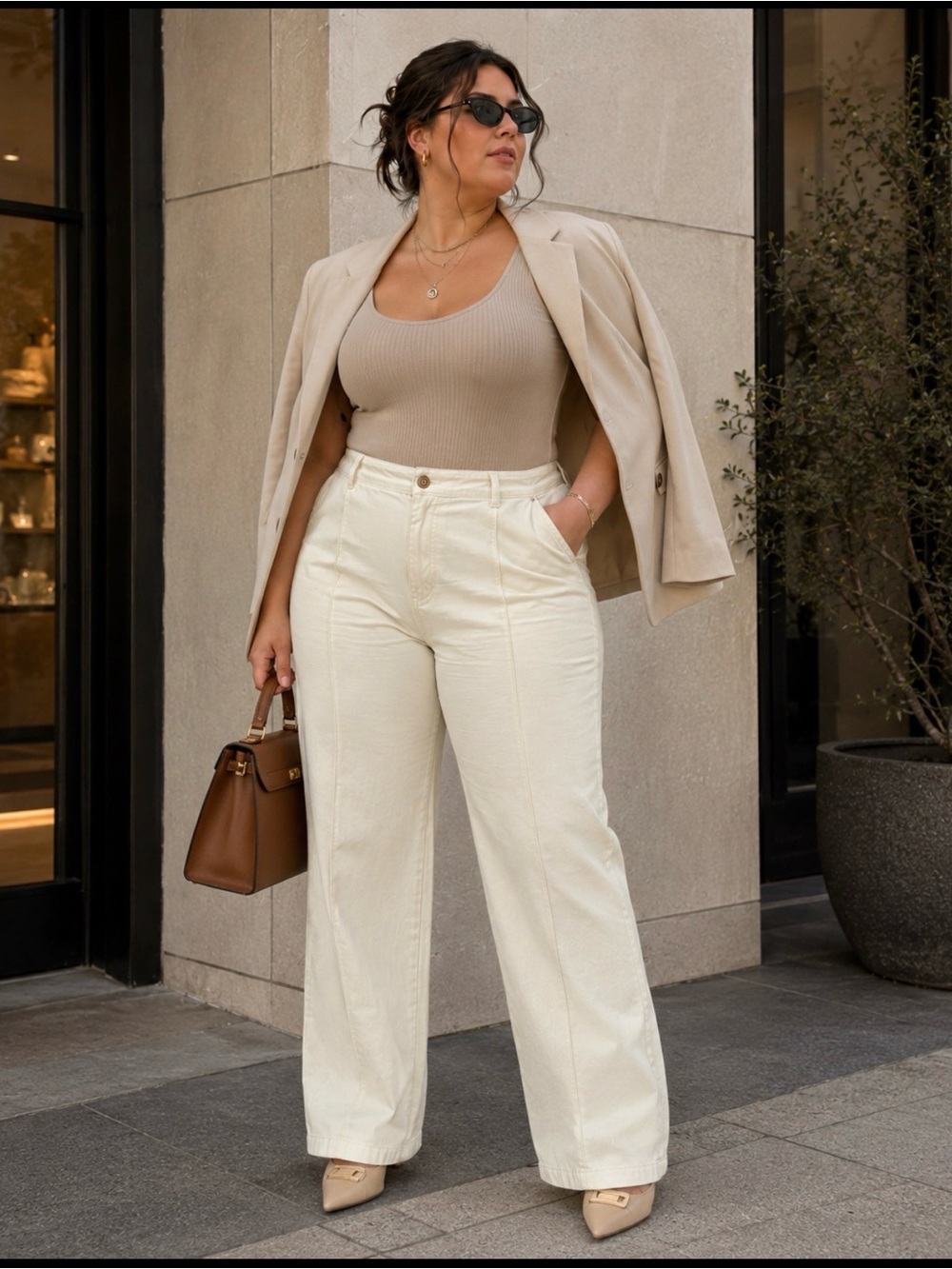 Big Bud Press Western Pants Women’s 2XL Cream High Rise Wide Leg Utility